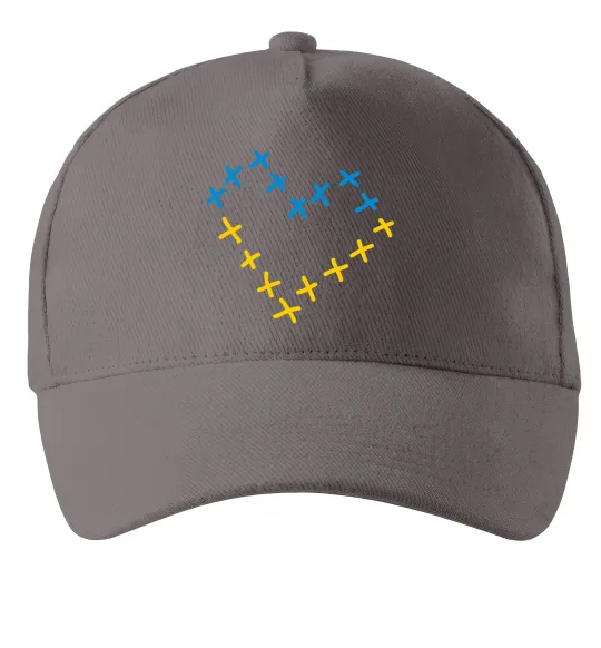 Кепка Серце з хрестиків Серый фото