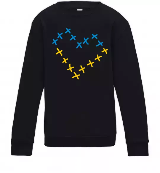 Детский Свитшот Серце з хрестиків Черный фото