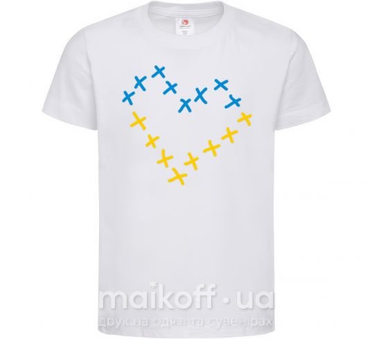 Детская футболка Серце з хрестиків Белый фото