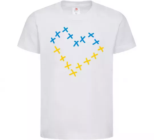 Дитяча футболка Серце з хрестиків Білий фото