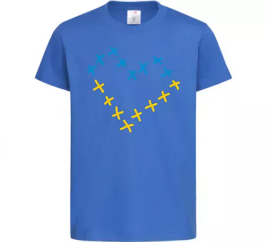 Дитяча футболка Серце з хрестиків Яскраво-синій фото