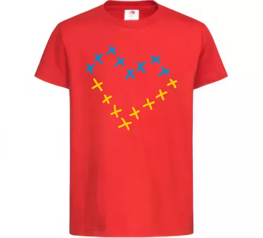 Дитяча футболка Серце з хрестиків Червоний фото