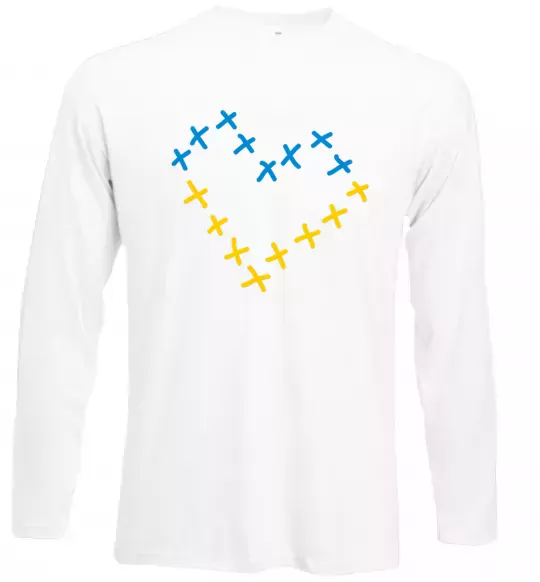 Лонгслів Серце з хрестиків Білий фото