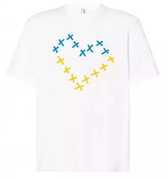 Футболка Оверсайз Серце з хрестиків Белый фото