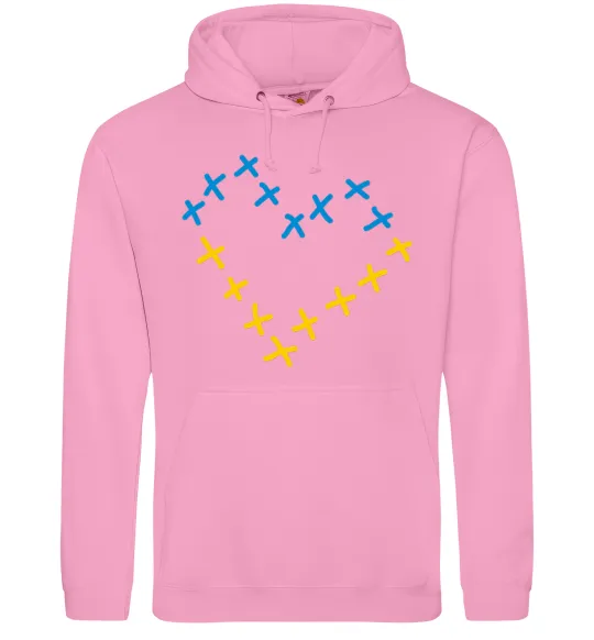 Чоловіча толстовка (худі) Серце з хрестиків Рожевий фото