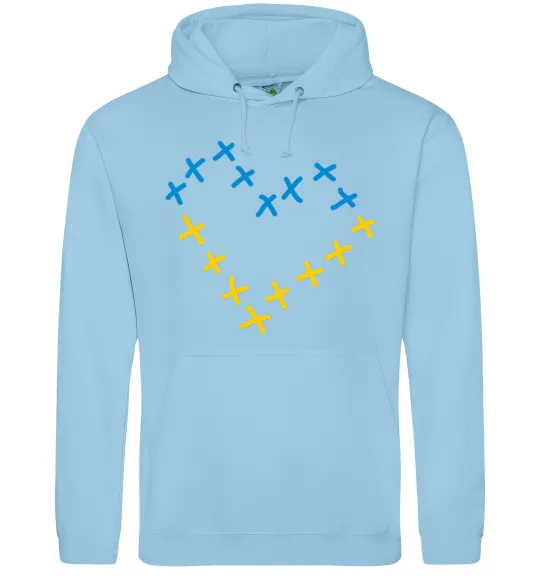 Чоловіча толстовка (худі) Серце з хрестиків Блакитний фото
