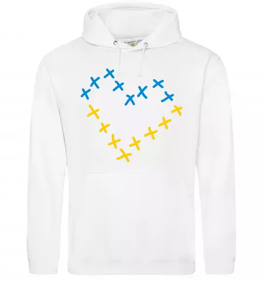 Женская толстовка (худи) Серце з хрестиків Белый фото