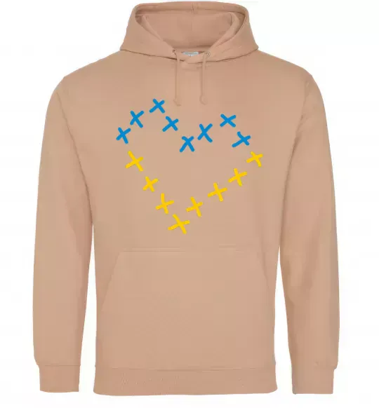 Женская толстовка (худи) Серце з хрестиків Песочный фото