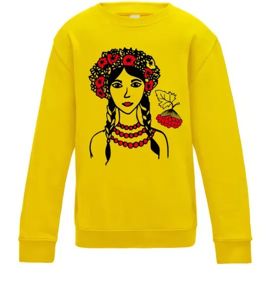 Детский Свитшот Українка калина Солнечно желтый фото