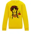 Детский Свитшот Українка калина Солнечно желтый фото