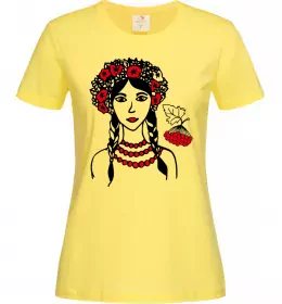 Женская футболка Українка калина Лимонный фото