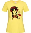Женская футболка Українка калина Лимонный фото