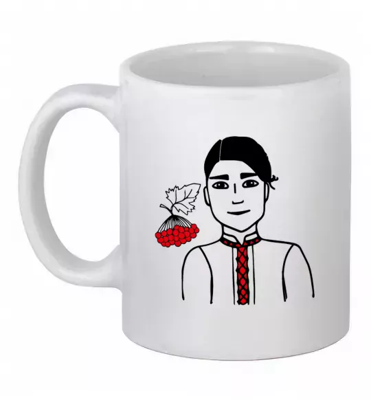 Чашка керамическая Українець калина Белый фото