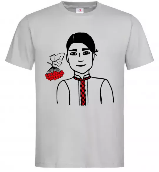 Чоловіча футболка Українець калина Сірий фото