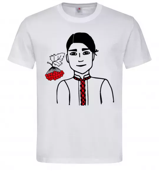 Чоловіча футболка Українець калина Білий фото