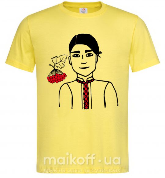 Мужская футболка Українець калина Лимонный фото