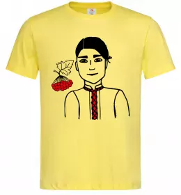 Мужская футболка Українець калина Лимонный фото