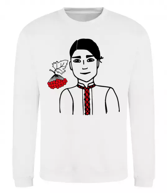 Світшот Українець калина Білий фото