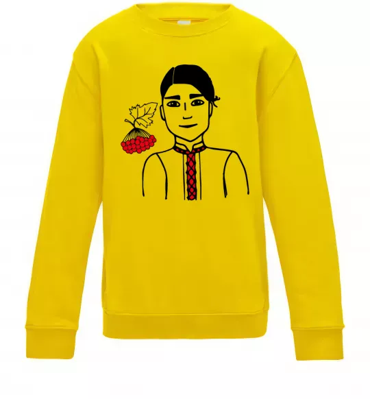 Детский Свитшот Українець калина Солнечно желтый фото