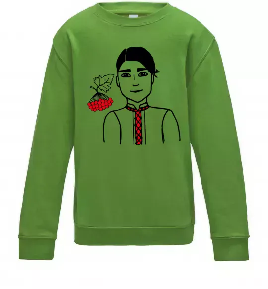 Детский Свитшот Українець калина Лаймовый фото