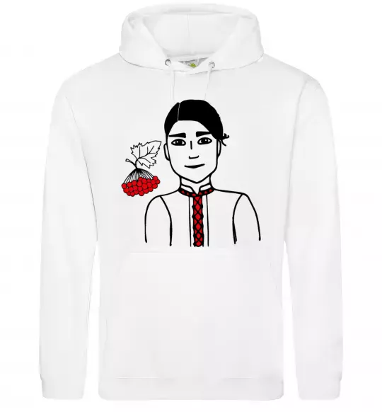 Чоловіча толстовка (худі) Українець калина Білий фото