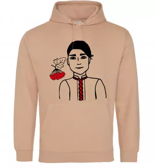 Чоловіча толстовка (худі) Українець калина Пісочний фото