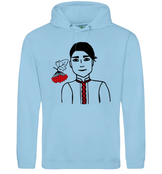 Мужская толстовка (худи) Українець калина Голубой фото