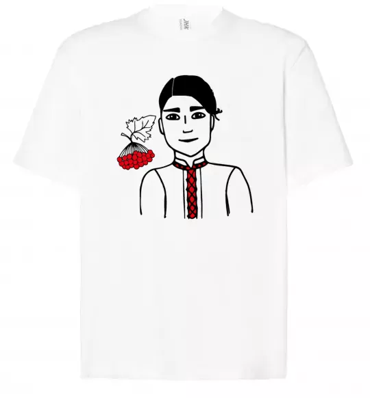 Футболка Оверсайз Українець калина Белый фото