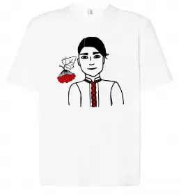 Футболка Оверсайз Українець калина Белый фото