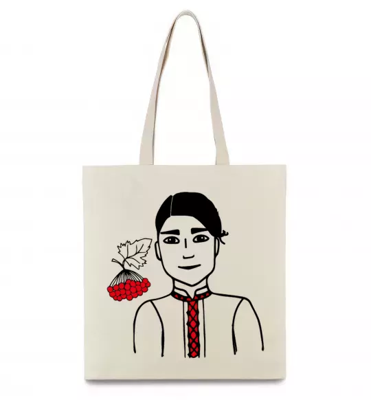 Эко-сумка Українець калина Бежевый фото