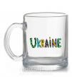 Чашка стеклянная Ukraine text Прозрачный фото