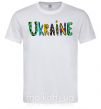Чоловіча футболка Ukraine text Білий фото