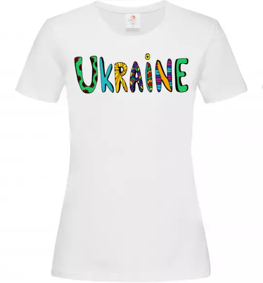 Женская футболка Ukraine text Белый фото