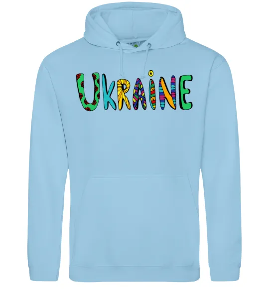 Женская толстовка (худи) Ukraine text Голубой фото