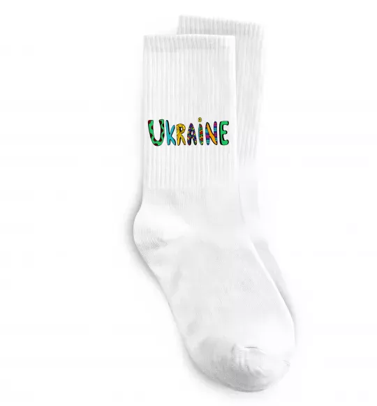 Носки Ukraine text Белый фото