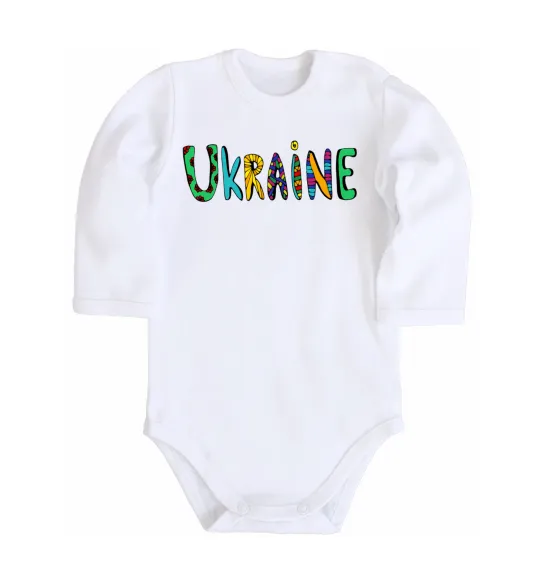 Дитячий бодік Ukraine text Білий фото