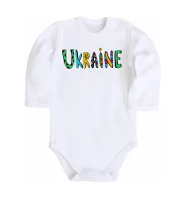 Детский боди Ukraine text Белый фото