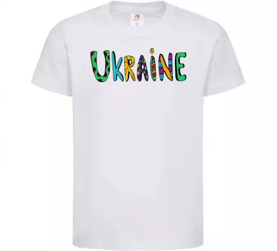Дитяча футболка Ukraine text Білий фото