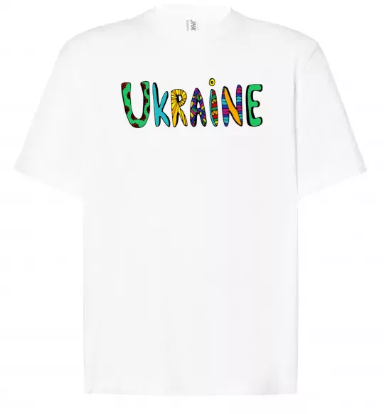 Футболка Оверсайз Ukraine text Белый фото