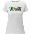 Женская премиум футболка Ukraine text Белый фото