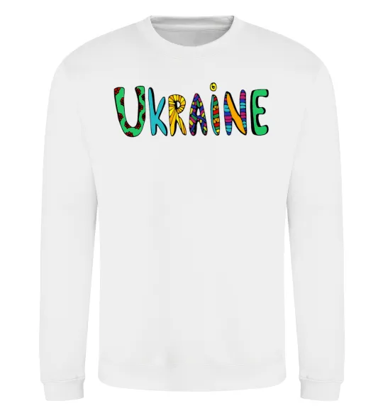 Світшот Ukraine text Білий фото