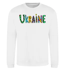 Світшот Ukraine text Білий фото