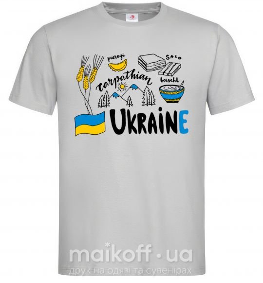 Мужская футболка Ukraine symbols Серый фото