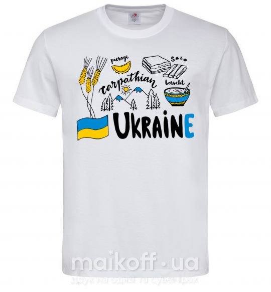 Чоловіча футболка Ukraine symbols Білий фото