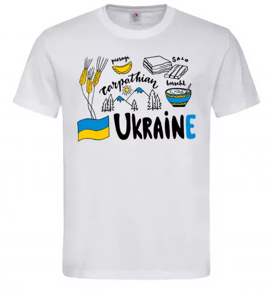 Мужская футболка Ukraine symbols Белый фото