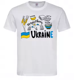 Мужская футболка Ukraine symbols Белый фото