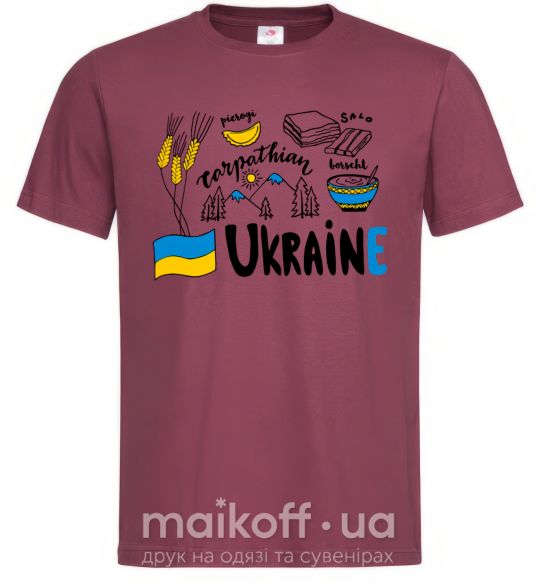 Мужская футболка Ukraine symbols Бордовый фото
