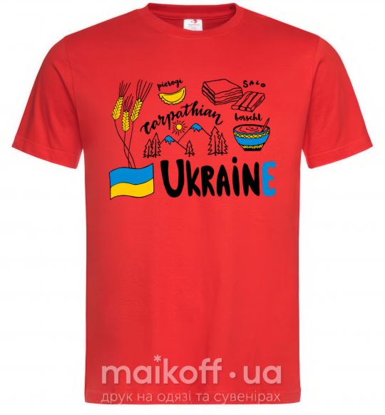 Мужская футболка Ukraine symbols Красный фото
