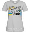 Женская футболка Ukraine symbols Серый фото