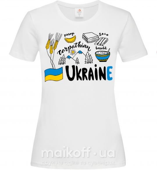 Женская футболка Ukraine symbols Белый фото